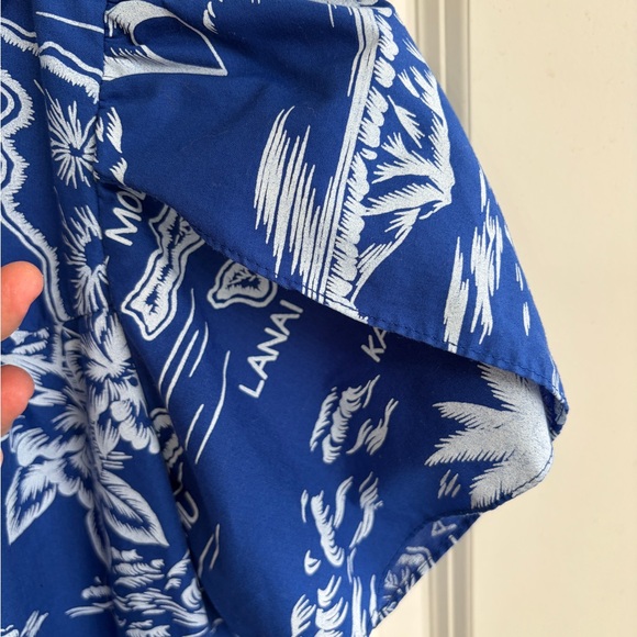 Like new Vintage Blue Hawaiian Print Dress Muu Muu size M - Picture 6 of 9